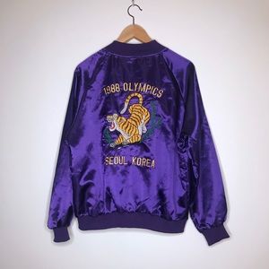 1988 Seoul Korea Olympics Satin Jacket - Purple